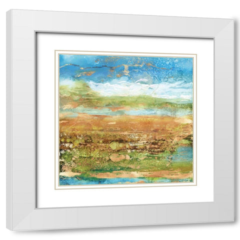 Field Stone II White Modern Wood Framed Art Print with Double Matting by Kroeker, Wendy