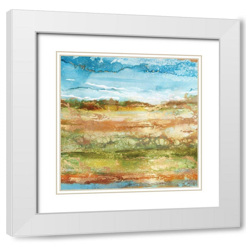 Field Stone III White Modern Wood Framed Art Print with Double Matting by Kroeker, Wendy