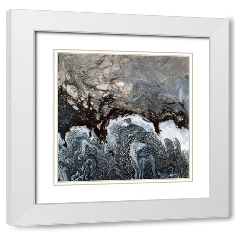 Shore Line White Modern Wood Framed Art Print with Double Matting by Kroeker, Wendy