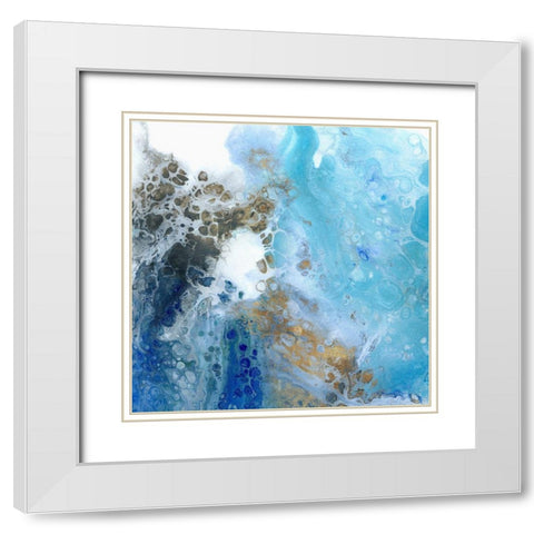 Blue Surf I  White Modern Wood Framed Art Print with Double Matting by Kroeker, Wendy