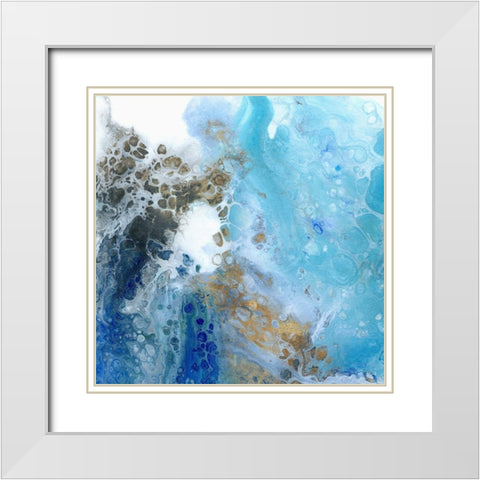 Blue Surf I  White Modern Wood Framed Art Print with Double Matting by Kroeker, Wendy
