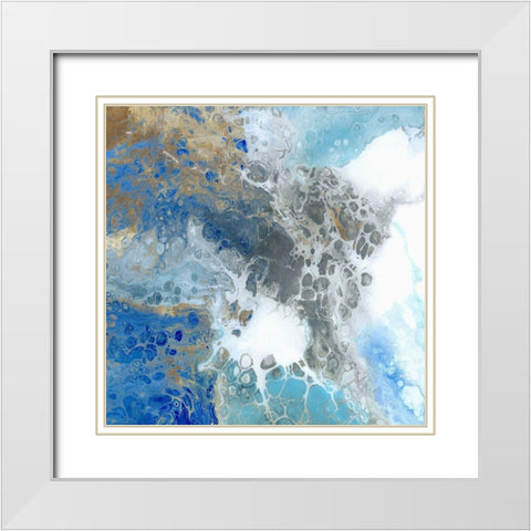 Blue Surf II White Modern Wood Framed Art Print with Double Matting by Kroeker, Wendy