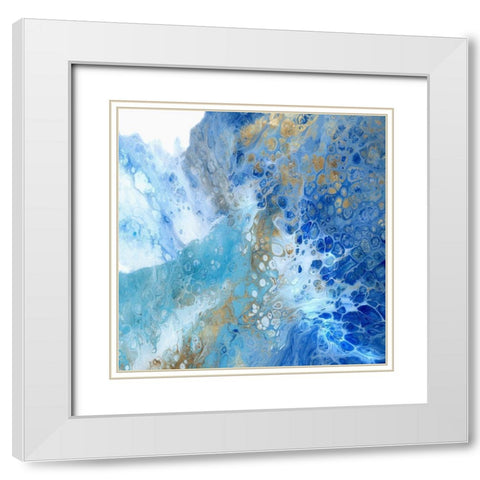 Blue Surf III White Modern Wood Framed Art Print with Double Matting by Kroeker, Wendy