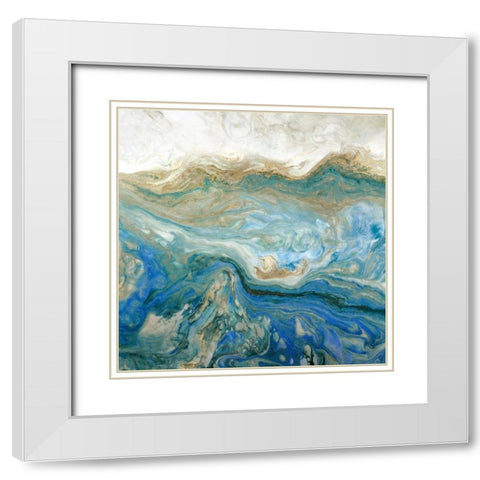 Blue Paassage II White Modern Wood Framed Art Print with Double Matting by Kroeker, Wendy