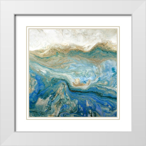 Blue Paassage II White Modern Wood Framed Art Print with Double Matting by Kroeker, Wendy