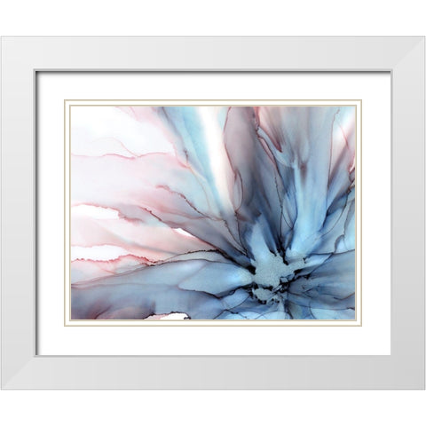 Petalo Flora  White Modern Wood Framed Art Print with Double Matting by Kroker, Wendy