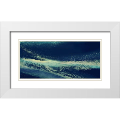 Gold Stream Ultramarine White Modern Wood Framed Art Print with Double Matting by Kroker, Wendy