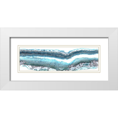 Lace Agate Light Blue II White Modern Wood Framed Art Print with Double Matting by Kroker, Wendy