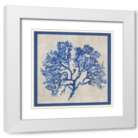 Cobalt Coral I White Modern Wood Framed Art Print with Double Matting by Wilson, Aimee