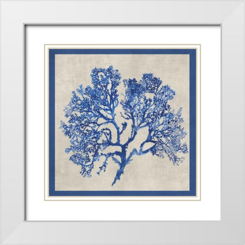 Cobalt Coral I White Modern Wood Framed Art Print with Double Matting by Wilson, Aimee