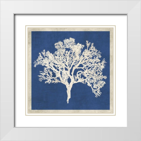 Cobalt Coral II White Modern Wood Framed Art Print with Double Matting by Wilson, Aimee