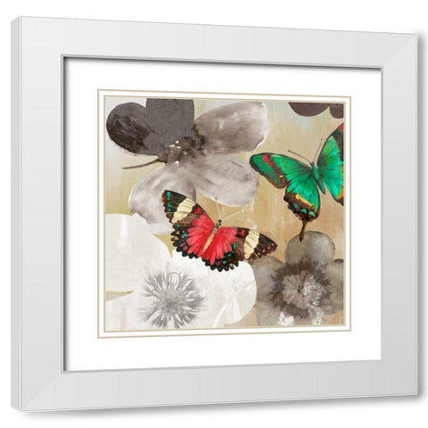 Aflutter I White Modern Wood Framed Art Print with Double Matting by Wilson, Aimee