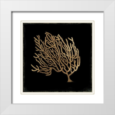 Gold Coral II White Modern Wood Framed Art Print with Double Matting by Wilson, Aimee