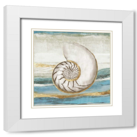 Pacific Touch I White Modern Wood Framed Art Print with Double Matting by Wilson, Aimee