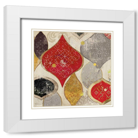 Red Motif I White Modern Wood Framed Art Print with Double Matting by Wilson, Aimee