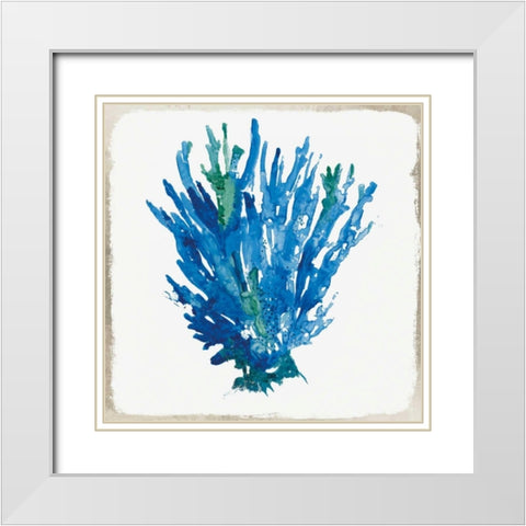 Blue Coral III White Modern Wood Framed Art Print with Double Matting by Wilson, Aimee