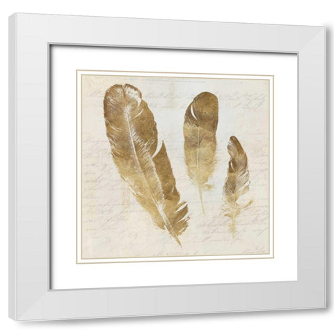 Feather Softly I White Modern Wood Framed Art Print with Double Matting by Wilson, Aimee