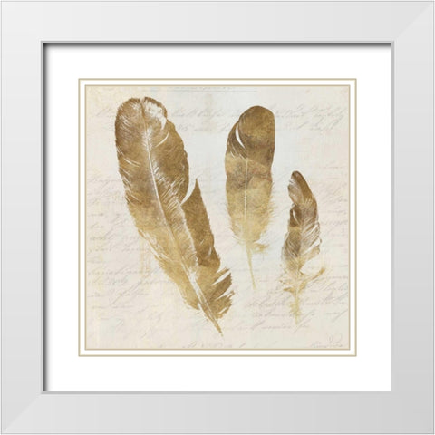 Feather Softly I White Modern Wood Framed Art Print with Double Matting by Wilson, Aimee