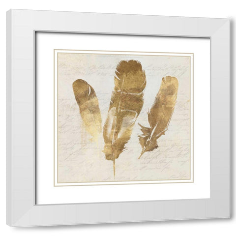 Feather Softly II White Modern Wood Framed Art Print with Double Matting by Wilson, Aimee