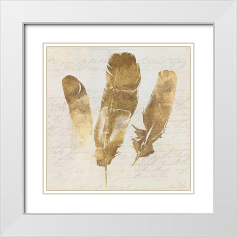 Feather Softly II White Modern Wood Framed Art Print with Double Matting by Wilson, Aimee
