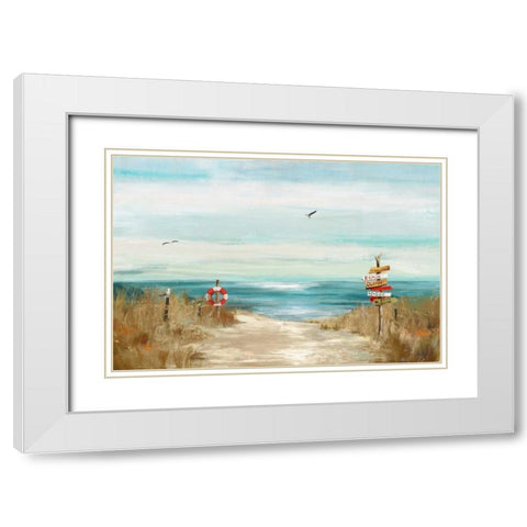 Beach Bird White Modern Wood Framed Art Print with Double Matting by Wilson, Aimee