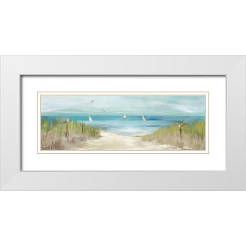 Beachlong Birds White Modern Wood Framed Art Print with Double Matting by Wilson, Aimee