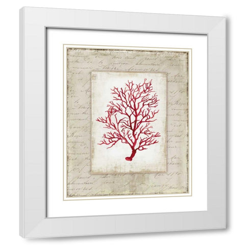 Red Coral III White Modern Wood Framed Art Print with Double Matting by Wilson, Aimee