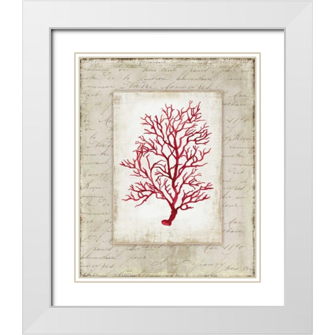 Red Coral III White Modern Wood Framed Art Print with Double Matting by Wilson, Aimee
