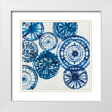 Shibori Rings I White Modern Wood Framed Art Print with Double Matting by Wilson, Aimee