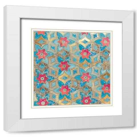 Boho Tile I White Modern Wood Framed Art Print with Double Matting by Wilson, Aimee