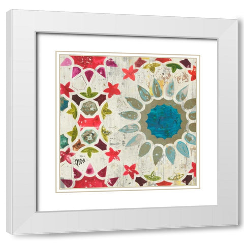 Folky III White Modern Wood Framed Art Print with Double Matting by Wilson, Aimee