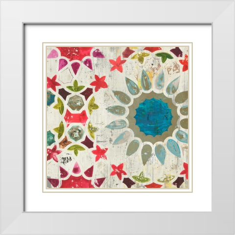 Folky III White Modern Wood Framed Art Print with Double Matting by Wilson, Aimee