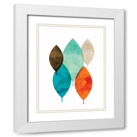 Mod Leaves I White Modern Wood Framed Art Print with Double Matting by Wilson, Aimee