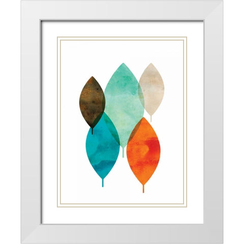 Mod Leaves I White Modern Wood Framed Art Print with Double Matting by Wilson, Aimee