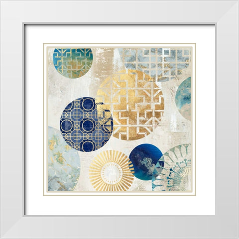 Gold Rings I White Modern Wood Framed Art Print with Double Matting by Wilson, Aimee
