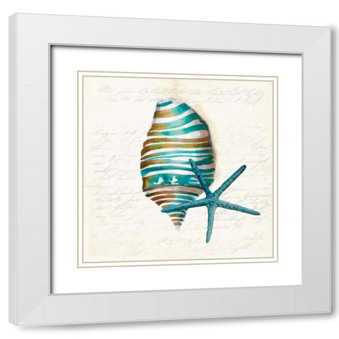 Blue Coral I White Modern Wood Framed Art Print with Double Matting by Wilson, Aimee