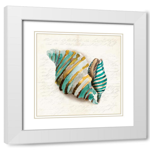 Blue Coral II White Modern Wood Framed Art Print with Double Matting by Wilson, Aimee