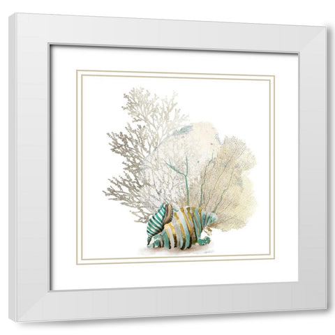 Coral II White Modern Wood Framed Art Print with Double Matting by Wilson, Aimee