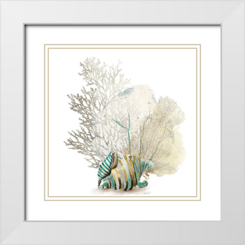 Coral II White Modern Wood Framed Art Print with Double Matting by Wilson, Aimee