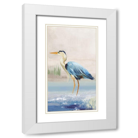 Heron On The Beach II White Modern Wood Framed Art Print with Double Matting by Wilson, Aimee