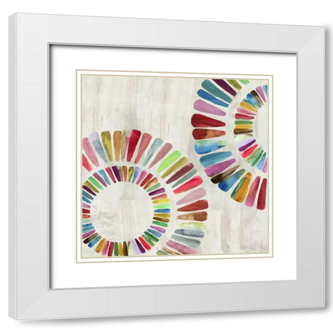 Fun Rings I White Modern Wood Framed Art Print with Double Matting by Wilson, Aimee