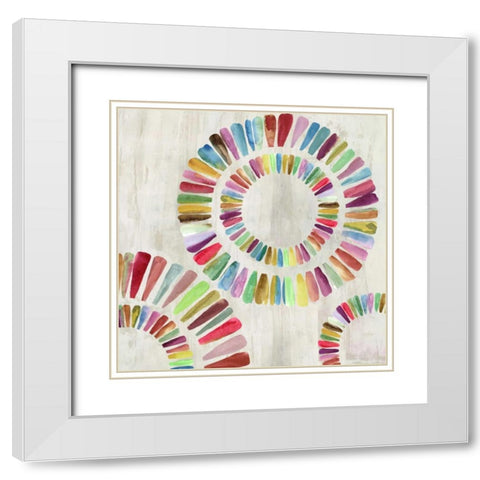 Fun Rings II White Modern Wood Framed Art Print with Double Matting by Wilson, Aimee