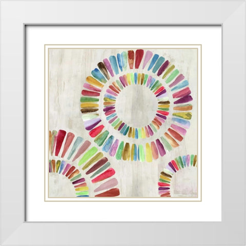 Fun Rings II White Modern Wood Framed Art Print with Double Matting by Wilson, Aimee