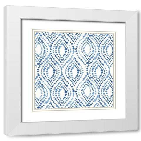 Light Indigo Speckles White Modern Wood Framed Art Print with Double Matting by Wilson, Aimee