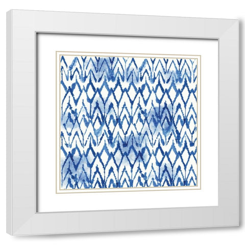 Light Indigo Ornament White Modern Wood Framed Art Print with Double Matting by Wilson, Aimee