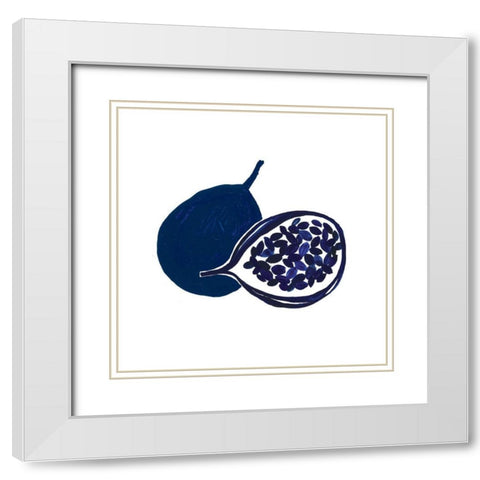 Indigo Passion Fruit White Modern Wood Framed Art Print with Double Matting by Wilson, Aimee