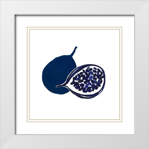 Indigo Passion Fruit White Modern Wood Framed Art Print with Double Matting by Wilson, Aimee