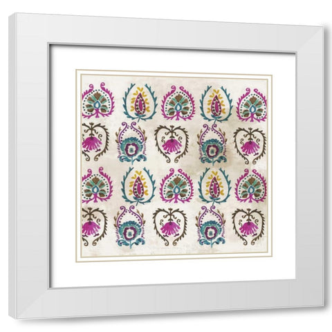 Pattern I White Modern Wood Framed Art Print with Double Matting by Wilson, Aimee