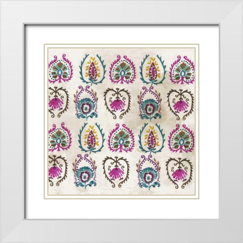 Pattern I White Modern Wood Framed Art Print with Double Matting by Wilson, Aimee