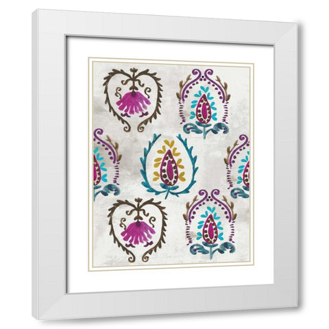 Pattern III White Modern Wood Framed Art Print with Double Matting by Wilson, Aimee